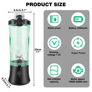 Professional 2 In 1 Portable Blender Personal Juicer